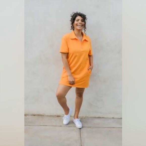 Smash and Tess orange golf shirt dress - Picture 4 of 4